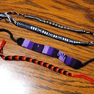 Collection of Braided Woven String Bracelets - Set of 4 - HANDMADE
